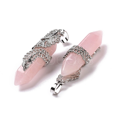 Natural Rose Quartz Pendants G-E059-02AS-05-1