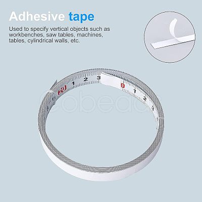 Carbon Steel Back Adhesive Ruler TOOL-WH0129-23-1