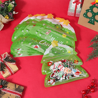 25Pcs Christmas Tree PET with COP Cookies Storage Resealable Bags ABAG-SP0001-52-1