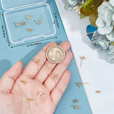 10Pcs Brass Stud Earring Findings KK-BBC0012-97-1