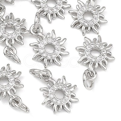 SHEGRACE Brass Clear Cubic Zirconia Charms XGRQ3P685-588P-1