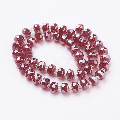 Electroplate Glass Beads Strands EGLA-J146-PL8mm-B01-1