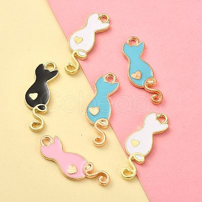 40Pcs 4 Colors Alloy Enamel Pendants ENAM-CJ0002-29-1