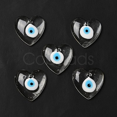 Handmade Evil Eye Lampwork Pendants LAMP-O018-01G-1
