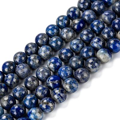 Natural Lapis Lazuli Round Bead Strands G-E262-01-8mm-1