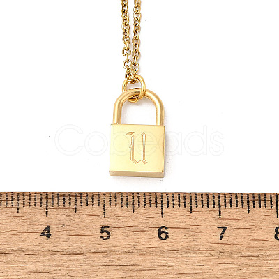 304 Stainless Steel Rolo Chain Pendant Necklaces NJEW-S444-01G-21-1