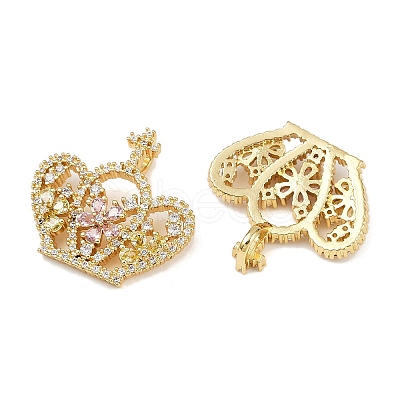 Brass Micro Pave Cubic Zirconia Pendants KK-S526-09G-A-1