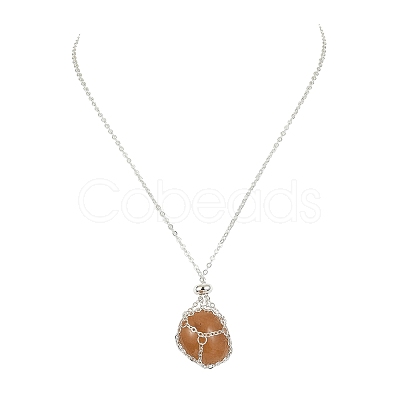 304 Stainless Steel Macrame Pouch Empty Stone Holder for Pendant Necklaces Making NJEW-JN04382-1