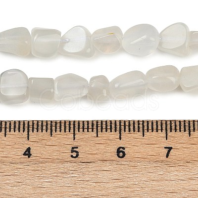 Natural White Moonstone Nuggets Beads Strands G-J335-45-1