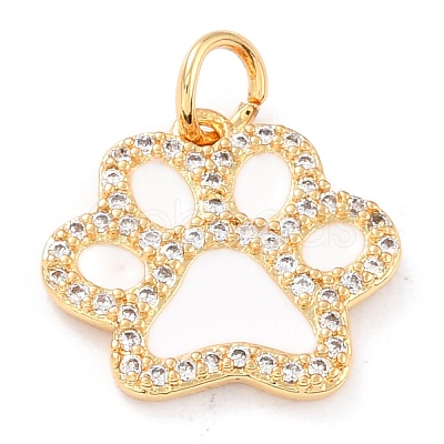 Real 18K Gold Plated Brass Micro Pave Cubic Zirconia Charms ZIRC-L100-085G-09-1