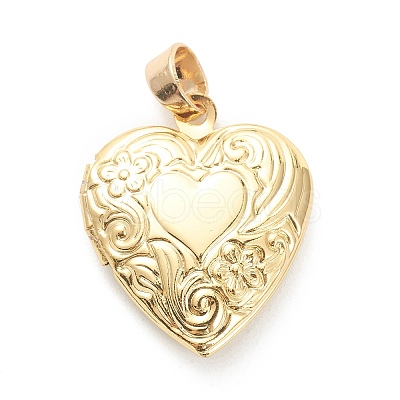 Brass Locket Pendants X-KK-P199-16G-1