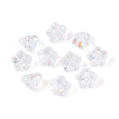 Electroplate Transparent Glass Beads Strands EGLA-N055-03A-12-1