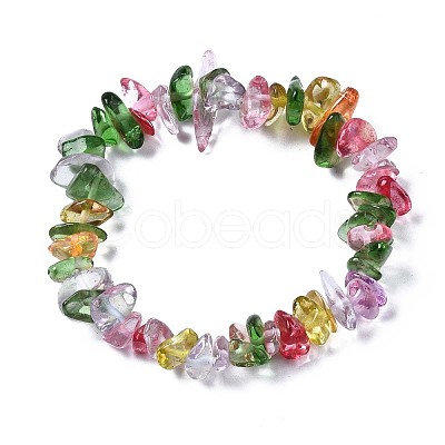 Unisex Synthetic Crackle Quartz Chips Beads Stretch Bracelets BJEW-S143-18-1-1