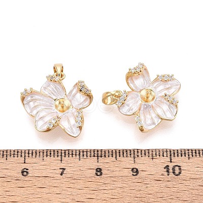 Spray Painted Brass Pave Cubic Zirconia Peg Bails KK-T072-29G-1
