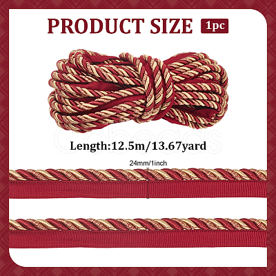 Polyester Twist Lip Cord Trim SRIB-WH0011-340-1