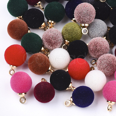 Flocky Acrylic Charms FIND-T046-33A-1