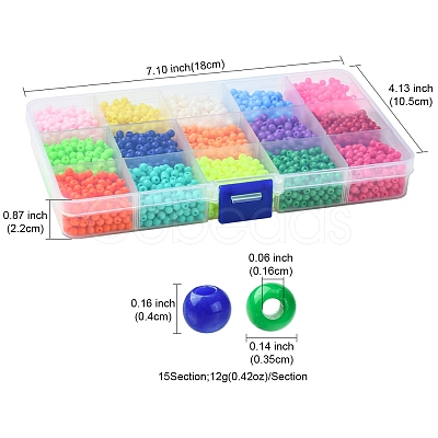 120G 15 Colors Opaque Acrylic Beads SACR-FS0001-28-1