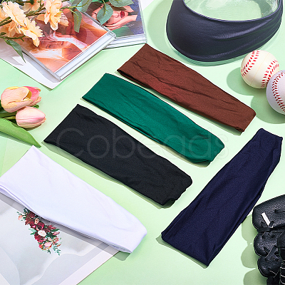 6Pcs 6 Colors Cloth Wide Headband for Sports AJEW-CN0005-07A-1