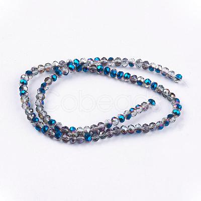 Electroplate Glass Faceted Rondelle Beads Strands EGLA-D020-3x2mm-22-1