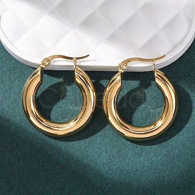 304 Stainless Steel Hoop Earrings EJEW-G458-02G-1