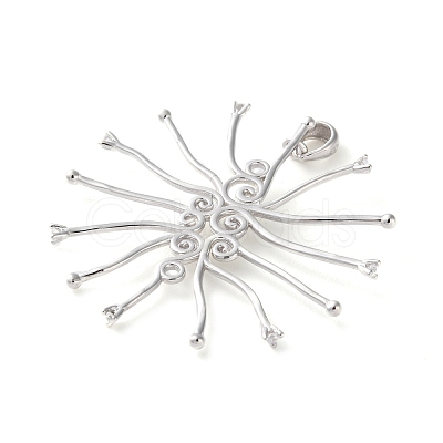 925 Sterling Silver Clear Cubic Zirconia Pendant Cabochon Settins STER-M092-06P-1