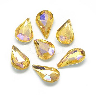 Pointed Back Glass Rhinestone Cabochons RGLA-T014-8x13mm-08-1