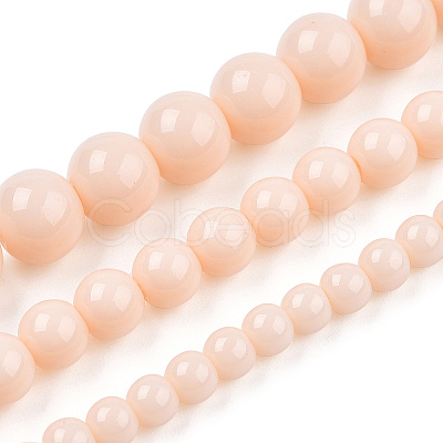 Opaque Solid Color Glass Beads Strands GLAA-T032-P6mm-09-1