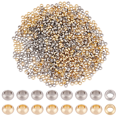 800Pcs 2 Colors 304 Stainless Steel Spacer Beads STAS-BBC0009-75C-1