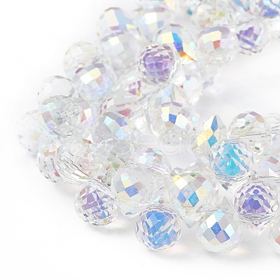 Transparent Electroplate Glass Beads Strands EGLA-F152B-AB02-1