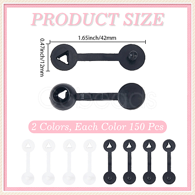 300Pcs 2 Colors Plastic Anti-theft Buckles FIND-CY0001-55B-1