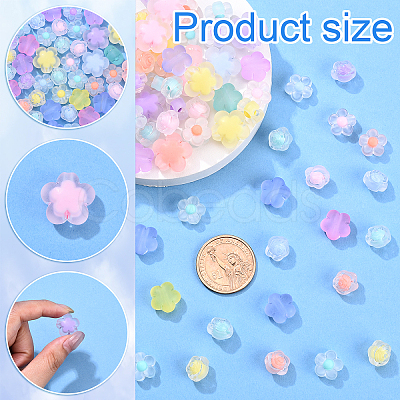 60G 4 Styles Frosted Transparent Acrylic Beads OACR-YW0002-66-1