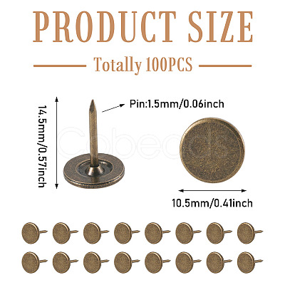 100Pcs Iron Sofa Flat-Head Nail IFIN-TA0001-81-1