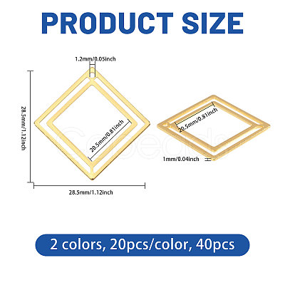 40Pcs 2 Colors Brass Pendants KK-CA0003-82-1