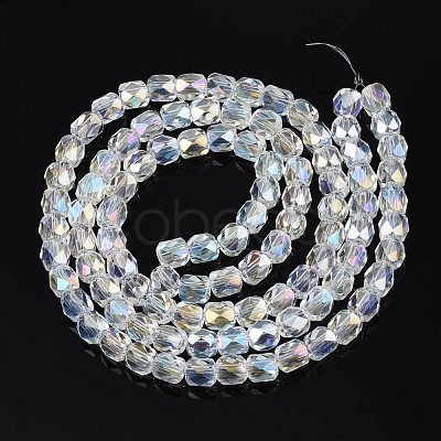 Electroplate Transparent Glass Beads Strands EGLA-N002-13-B-1