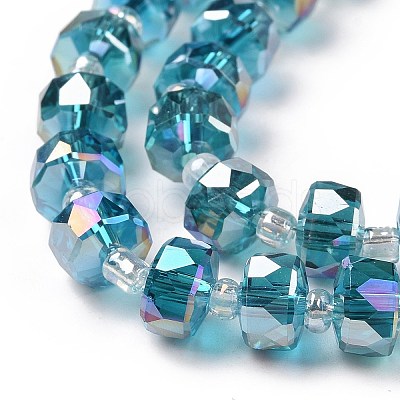 Electroplate Transparent Glass Beads Strands EGLA-H101-03-1