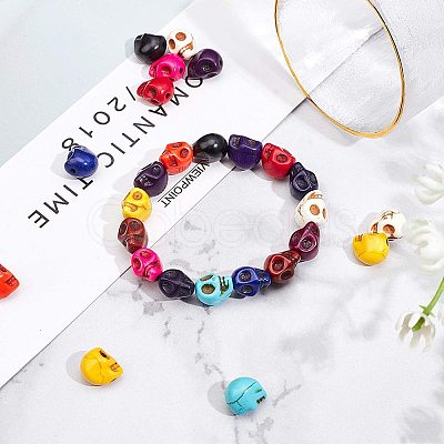 Halloween Theme Dyed Synthetic Turquoise Bead Strands G-GA0001-04-1