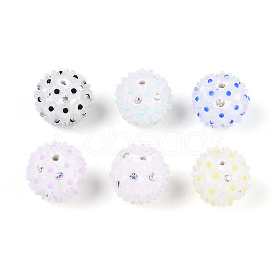 Handmade Polymer Clay Rhinestone with Resin Daisy Flower CLAY-T022-02A-1