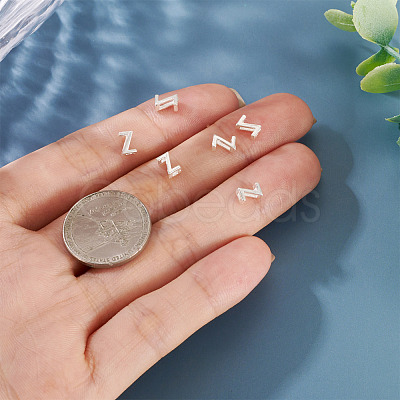 6Pcs 925 Sterling Silver Hollow Initial Beads STER-TA0001-53Z-1