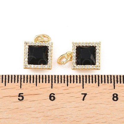 Brass Micro Pave Cubic Zirconia Pendants KK-H538-23B-G-1