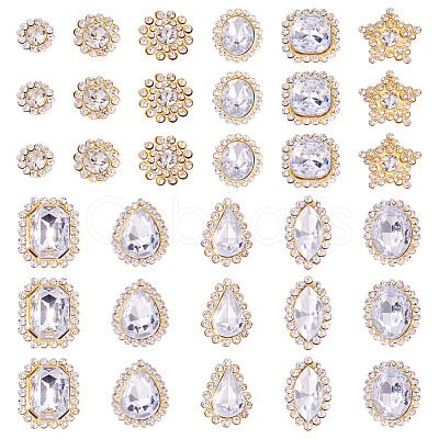 100Pcs Teardrop/Heart/Star Sew on Rhinestones GACR-TA0001-07A-1