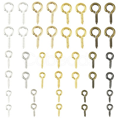 480Pcs 16 Styles Iron Screw Eye Pin Peg Bails IFIN-FS0001-62-1