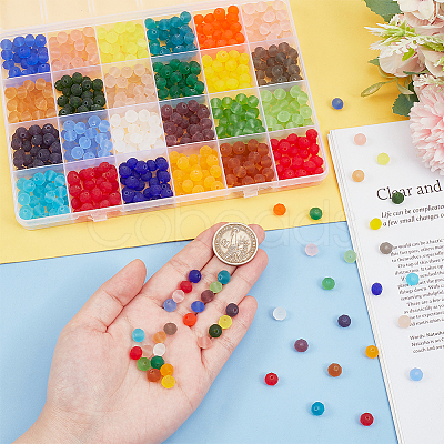 720Pcs 24 Colors Transparent Glass Beads EGLA-PH0001-38-1