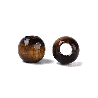 Natural Tiger Eye European Beads G-Q607-02S-1