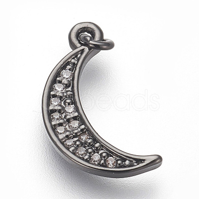 Brass Micro Pave Cubic Zirconia Charms LS-ZIRC-E152-27B-RS-1