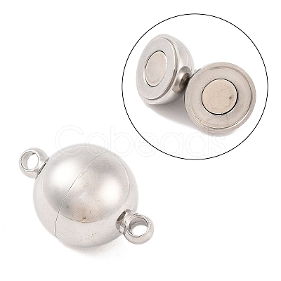 Non-Tarnish 304 Stainless Steel Magnetic Clasps X-STAS-K006-14mm-04C-1