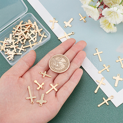 48Pcs 6 Style 304 Stainless Steel Pendants STAS-UN0027-14-1