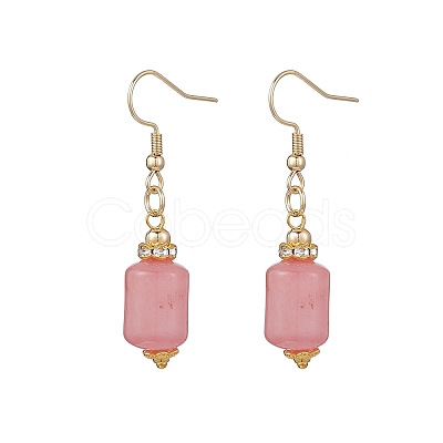Natural Rhodochrosite Dangle Earrings EJEW-JE06631-01-1