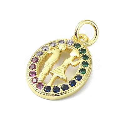 Brass Micro Pave Cubic Zirconia Pendants KK-H475-09G-1