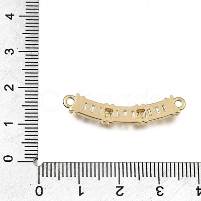 Brass Micro Pave Clear Cubic Zirconia Connector Charms CU-CBA3569-04G-B-1