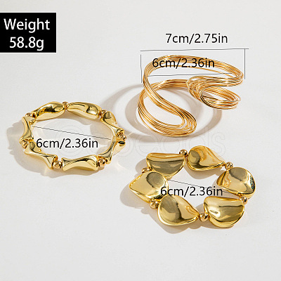 Oval Alloy & Iron & CCB Plastic Bangles Set FS-WGB93A7-02-1